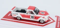 Nissan Sunny "Hakotora" Pickup Truck RHD (Right Hand Drive) #19 Kean Yap's White And Red "Malaysia Special Edition" 1/64 Diecast Model Car By Inno Models