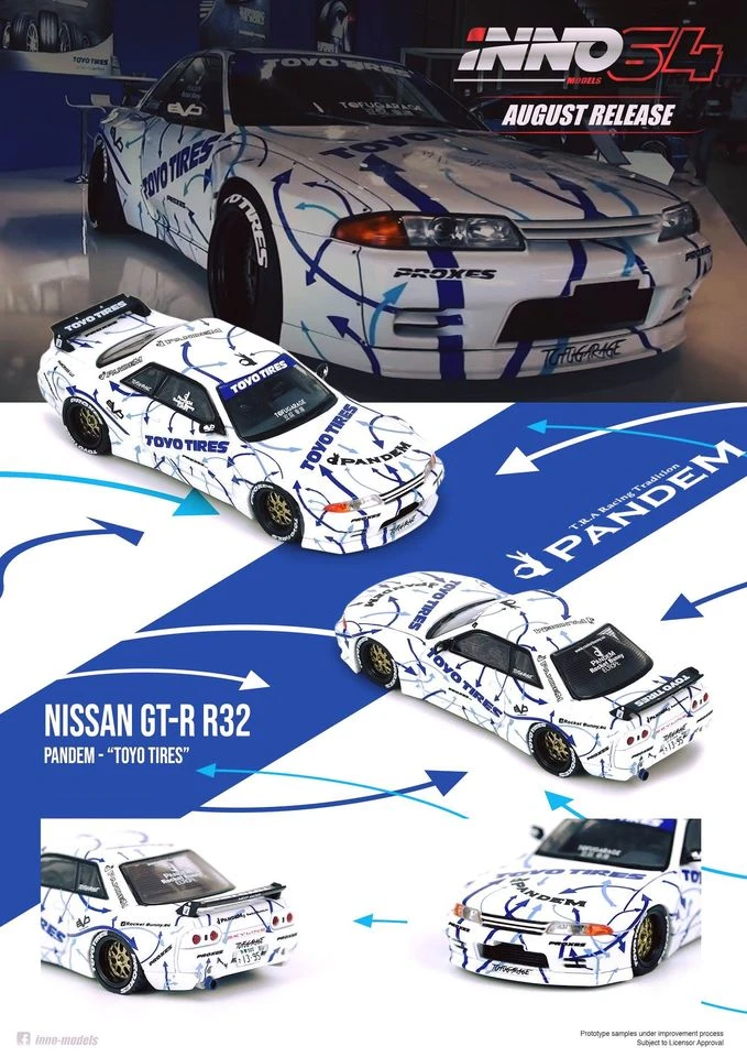 INNO Models 1:64 Nissan Skyline GT-R R32 Pandem "Toyo Tires" 5 INNO Models 1:64 Nissan Skyline GT-R R32 Pandem "Toyo Tires" - Image 3