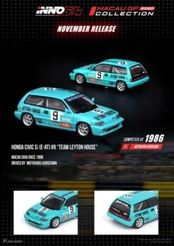 INNO Models 1:64 Honda Civic E-AT #9 "Team Leyton House" MGP -Model Cars Houston 124831618 1569373473270082 2768997131147332424 o