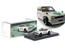 Nissan Skyline 2000 GT-R (KPGC10) #50 RHD (Right Hand Drive) White With Green Stripes "Malaysia Diecast Expo Event Edition" (2023) 1/64 Diecast Model Car By Inno Models -Model Cars Houston 15 2 48511.1689685466