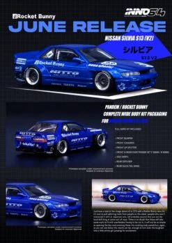 INNO Models 1:64 Nissan Silvia S13 V2 Pandem Rocket Bunny Blue Metallic -Model Cars Houston 168485428 1681055068768588 7582622908094986227 n