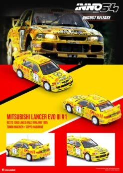 INNO Models 1:64 Mitsubishi Lancer EVO III #1 Neste 1000 Lakes Rally Finland 1995 Tommi Makinen / Seppo Harjanne -Model Cars Houston 215752760 1746305648910196 7739636856186775546 n