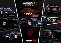 INNO Models 1:64 Honda Civic EK9 Type-R JDM Series In Black -Model Cars Houston 217452286 1749327915274636 5163516124679129496 n