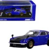 Nissan Fairlady Z (S30) RHD (Right Hand Drive) Blue Metallic With Carbon Hood 1/64 Diecast Model Car By Inno Models