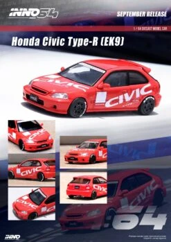 INNO64 1:64 Honda Civic Type-R (EK9) In Red With Livery