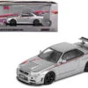 Nissan Skyline GT-R (R34) Nismo R-Tune RHD (Right Hand Drive) Silver Metallic With Graphics 1/64 Diecast Model Car By Inno Models -Model Cars Houston 3 1 63597.1667046596