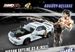 1/64 INNO Nissan Skyline GTS-R (R34) Bruce Lee White