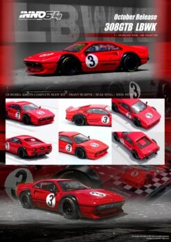 INNO64 1/64 Ferrari 308 GTB Liberty Walk In Red -Model Cars Houston 308ANNO3