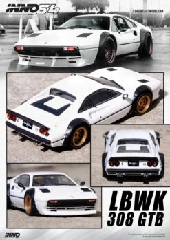 INNO64 1:64 Ferrari 308 GTB Liberty Walk In White -Model Cars Houston 308GTBWHIANNO1