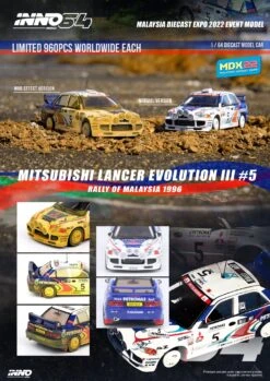 INNO64 1:64 Mitsubishi EVO III Rally Edition Malaysia Diecast Expo 2022 Event Edition -Model Cars Houston 311867599 526664016131449 7640486409666998063 n