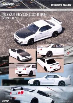 INNO64 1:64 Nissan Skyline GTR (R34) V-Spec II N1 In White