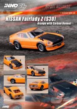 INNO64 1:64 Nissan Fairlady Z (S30) Orange With Carbon Bonnet -Model Cars Houston 332858149 809677467245290 360626096229931249 n