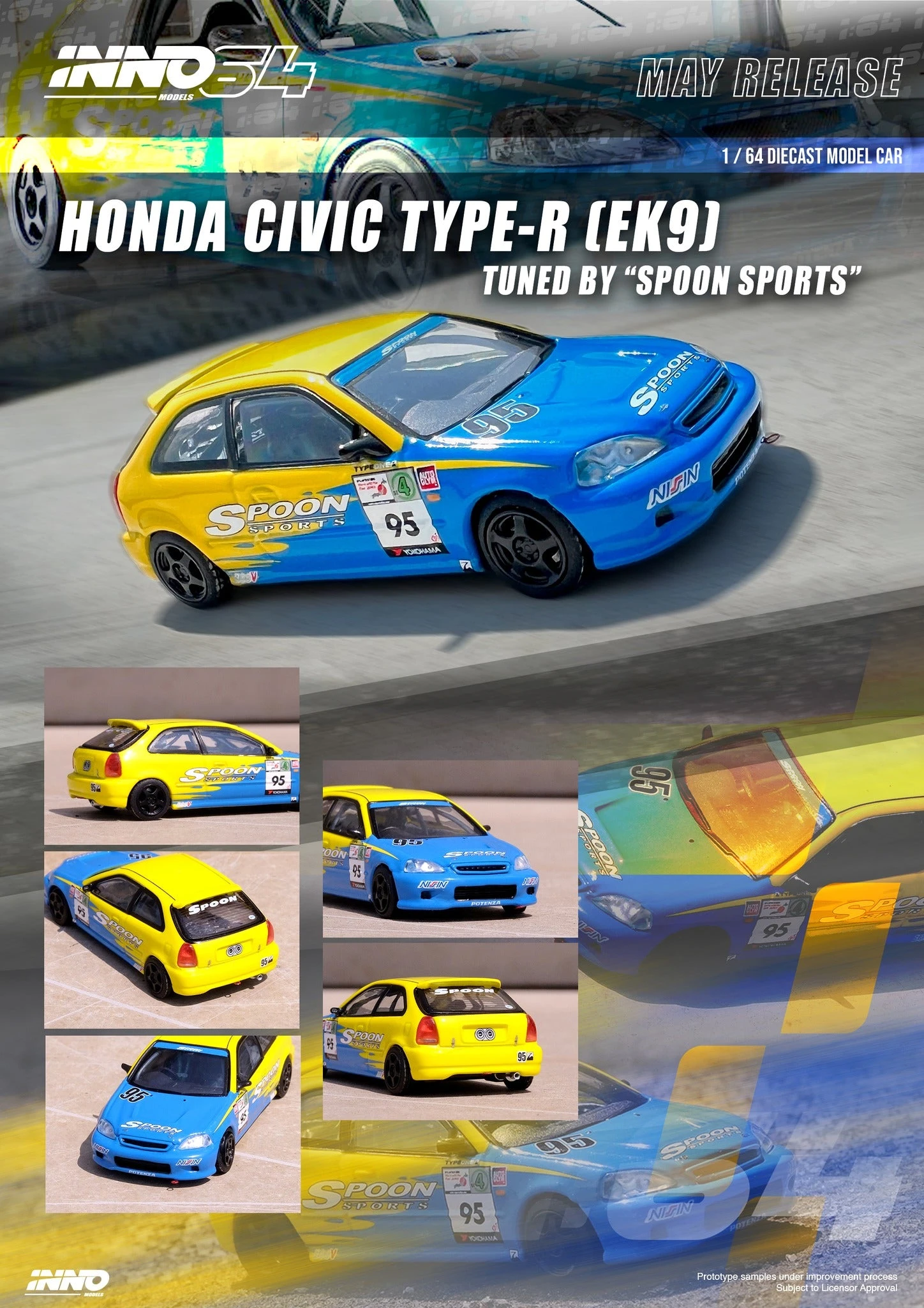 INNO64 1:64 Honda Civic Type-R (EK9) In "SPOON SPORTS" Livery 6 INNO64 1:64 Honda Civic Type-R (EK9) In "SPOON SPORTS" Livery - Image 4