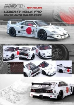 INNO64 1:64 Ferrari F40 Liberty Walk Tokyo Auto Salon 2023 Edition In White