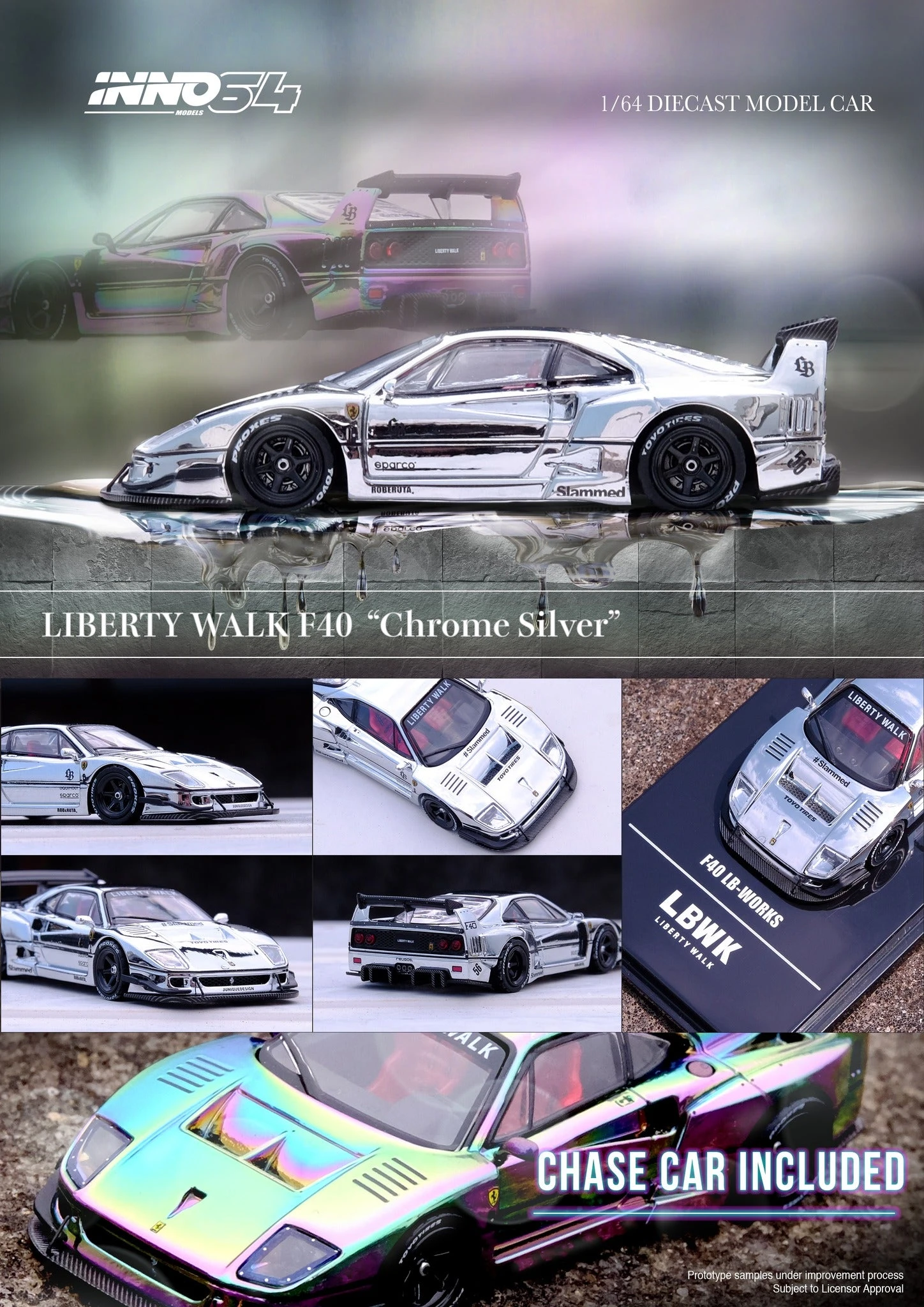 INNO64 1:64 Ferrari F40 Liberty Walk In Hobby Expo China 2024 Edition (ONE CAR PER PERSON) 7 INNO64 1:64 Ferrari F40 Liberty Walk In Hobby Expo China 2024 Edition (ONE CAR PER PERSON) - Image 5