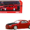 Nissan Skyline GT-R (R34) R-Tune RHD (Right Hand Drive) Active Red With Carbon Hood With Extra Wheels 1/64 Diecast Model Car By Inno Models