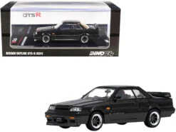 Nissan Skyline GTS-R (R31) RHD (Right Hand Drive) Black Metallic And Gun Metal Gray 1/64 Diecast Model Car By Inno Models