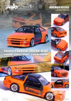 INNO64 1/64 Toyota Corolla Trueno AE86 "Pandem / Rocket Bunny" E. Prime Racing 13 INNO64 1/64 Toyota Corolla Trueno AE86 "Pandem / Rocket Bunny" E. Prime Racing -Model Cars Houston AE86TruenoPorangeANNO1