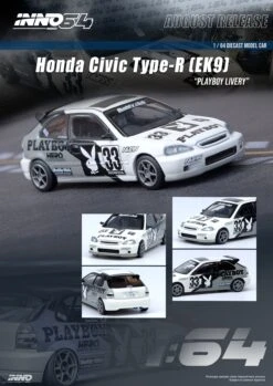INNO64 1:64 Honda Civic Type-R (EK9) "Playboy Livery" -Model Cars Houston EK9playboy3