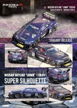 INNO64 1:64 Nissan Skyline (ER34) Super Silhouette "LBWK" In Midnight Purple II