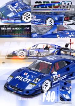 INNO Models 1:18 Ferrari F40 Liberty Walk In White Tokyo Auto Salon 2024 -Model Cars Houston F40TAS2403