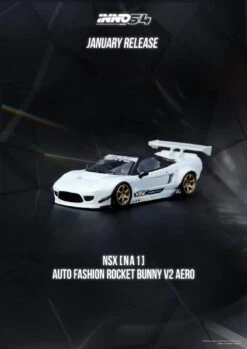 INNO64 1:64 Honda NSX (NA1) Auto Fashion Rocket Bunny V2 Aero In White