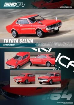INNO Models 1:64 Toyota Celica (TA22) 1600 GTV In Red