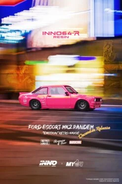 INNO64 1/64 Ford Escort MK2 PANDEM "EMOTION" Retro Havoc -Model Cars Houston FordMKIIPandemRESIN82