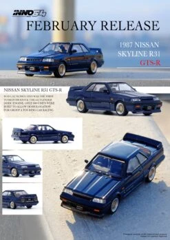 INNO Models 1:64 Nissan Skyline GTS-R (R31) In Dark Blue -Model Cars Houston GTS RR313