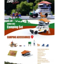 "Car Camping" Diorama Set Of 13 Pieces (Car And Figurines Included) 1/64 Models By Inno Models