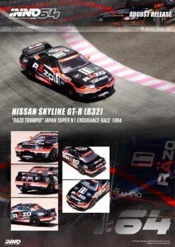 INNO64 1:64 Nissan Skyline GT-R (R32) #11 "RAZO TAMPIO" Japan Super N1 Endurance Race 1994 -Model Cars Houston R32 RAZOANN