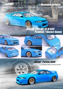 INNO64 1:64 Nissan Skyline GT-R (R33) "Pandem / Rocket Bunny" In Blue -Model Cars Houston R33pandemPosterRevised7