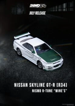 INNO64 1:64 Nissan Skyline GT-R (R34) NISMO R-Tune "MINES" Edition -Model Cars Houston R34RT MINS2