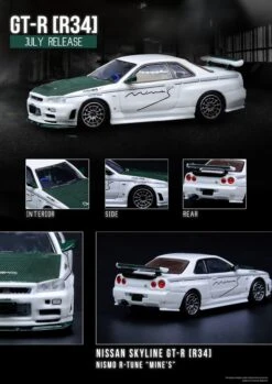 INNO64 1:64 Nissan Skyline GT-R (R34) NISMO R-Tune "MINES" Edition -Model Cars Houston R34RT MINS3