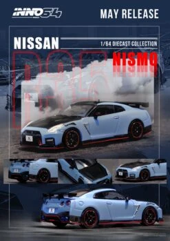INNO64 1:64 Nissan GT-R (R35) NISMO 2022 Special Edition In Stealth Gray -Model Cars Houston R35NISMOBLU1