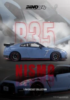 INNO64 1:64 Nissan GT-R (R35) NISMO 2022 Special Edition In Stealth Gray -Model Cars Houston R35NISMOBLU2