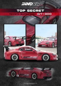 *PREORDER* INNO64 1:64 Toyota Supra (A80) TOP SECRET GT300 In Red
