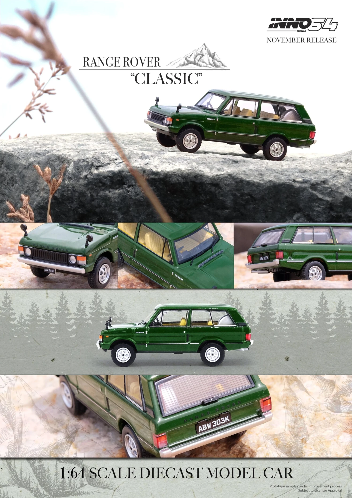 INNO64 1:64 Range Rover "CLASSIC" In Lincoln Green 6 INNO64 1:64 Range Rover "CLASSIC" In Lincoln Green - Image 4